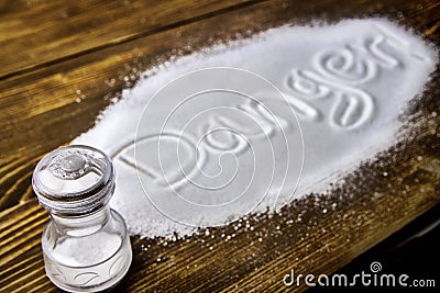 Danger of too much salt â€“ Health Hazard Stock Photo